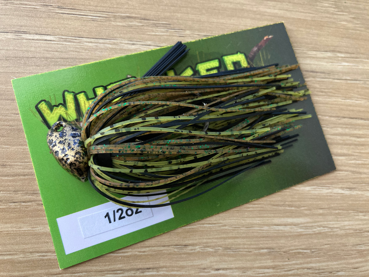 1/2oz WHACKED BRUSH HEAD JIG GREMLIN GREEN Whacked Lures Australia