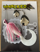 1oz Spinnerbait ~ COCONUT ICE ~ 6" Grub Trailer (Silver Blades)