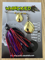 1/2oz Spinnerbait ~ EVIL PURPLE ~ Grub Trailer (Gold Blades)