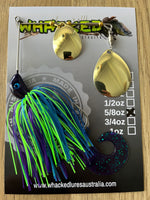 5/8oz Spinnerbait ~ JUNE BUG ~ Grub Trailer (Gold Blades)