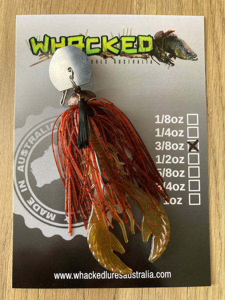 3/8oz Weedless Craw Chatterbait ~ RUSTIC RED