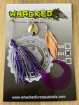 1oz Spinnerbait ~ PURPLE & SILVER ~ 6" Grub Trailer (Willow Blade)