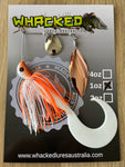 1oz Spinnerbait ~ ORANGE ICE ~ 6" Grub Trailer (Willow Blade)