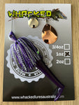 1oz Spinnerbait ~ PURPLE & SILVER ~ 5" Paddle Tail Trailer + Stinger Hook (Mixed Blades)