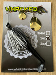 1oz Spinnerbait ~ BLACK BREAM ~ 5" Paddle Tail Trailer + Stinger Hook (Gold Blades)