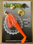 1oz Spinnerbait ~ ORANGE ICE ~ 5" Paddle Tail Trailer + Stinger Hook (Gold Blades)