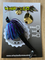 1oz Spinnerbait ~ BRUISER ~ 5" Paddle Tail Trailer + Stinger Hook (Gold Blades)