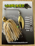 5/8oz Compact Single Willow Blade Spinnerbait ~ WHITE GOLD ~ Stinger Hook