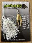 5/8oz Compact Single Willow Blade Spinnerbait ~ WHITE ~ Stinger Hook