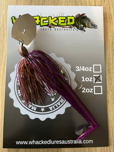 1oz CHATTERBAIT ~ NATURAL PLUM PURPLE ~ 5" Paddle Tail Trailer + Stinger