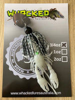 3/4oz CRAY CHATTERBAIT ~ PEPPERED WHITE ~ 5" Crayfish Trailer
