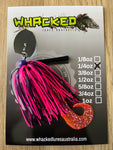 1/4oz Weedless Football Head Chatterbait ~ PINK & PURPLE ~ Grub Trailer