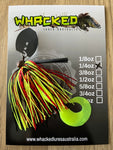 1/4oz Weedless Football Head Chatterbait ~ FIREFLY ~ Grub Trailer
