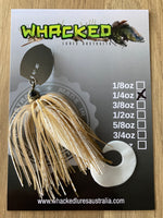 1/4oz Chatterbait ~ WHITE GOLD ~ Grub Trailer