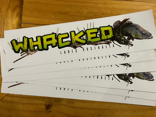 40cm WHACKED LURES AUSTRALIA Waterproof Sticker / Decal