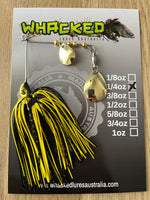 1/4oz Spinnerbait ~ BLACK & YELLOW (Gold Blades)