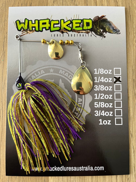 1/4oz Spinnerbait ~ WASABI PURPLE (Gold Blades)