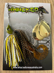 5/8oz Twin Spin Spinnerbait ~ MUZZA ~ Grub Trailer (Gold Blades)