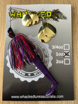 1oz Quad Spin Spinnerbait ~ EVIL PURPLE ~ Paddle Tail Trailer + Stinger Hook (Gold Blades)