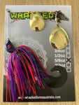 5/8oz Spinnerbait ~ EVIL PURPLE ~ Grub Trailer (Gold Blades)