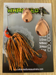 5/8oz Spinnerbait ~ RUSTY ORANGE ~ Grub Trailer (Copper Blades)