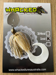 1oz CHATTERBAIT ~ WHITE GOLD ~ 6" Grub Trailer