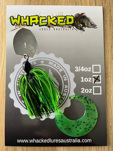 1oz CHATTERBAIT ~ GOBLIN GREEN ~ 6" Grub Trailer
