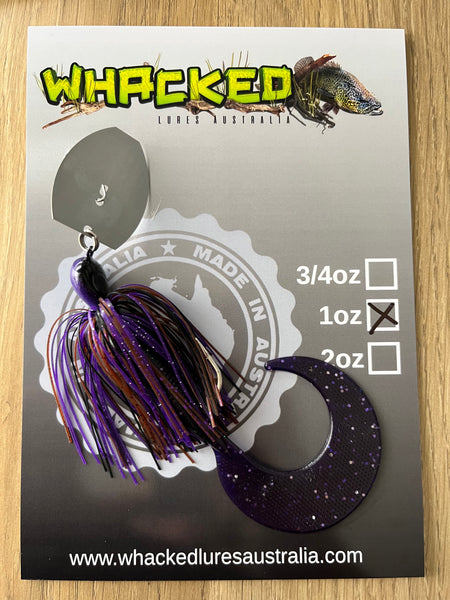 1oz CHATTERBAIT ~ NIGHT SKY PURPLE ~ 6" Grub Trailer