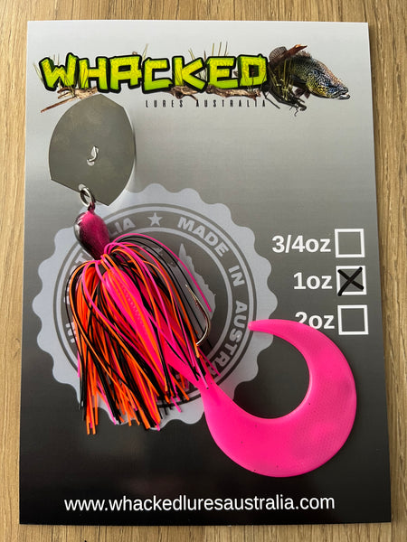 1oz CHATTERBAIT ~ CANDY PINK ~ 6" Grub Trailer
