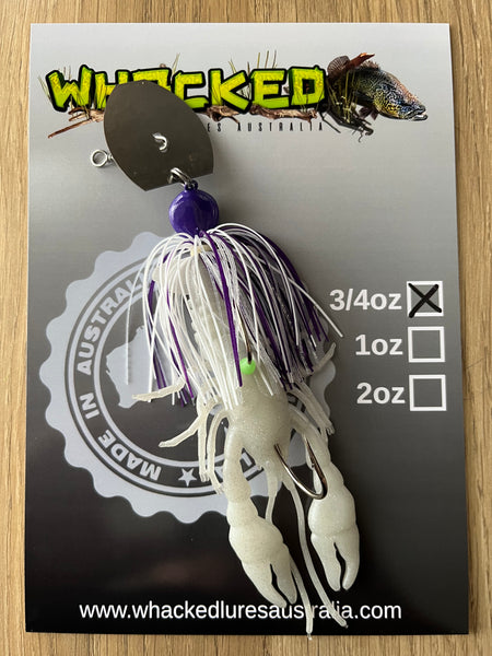 3/4oz CRAY CHATTERBAIT ~ REGAL WHITE ~ 5" Crayfish Trailer