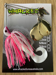 5/8oz Twin Spin Spinnerbait ~ COCONUT ICE ~ Grub Trailer (Gold Blades)