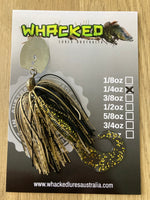 1/4oz Chatterbait ~ BLACK & GOLD ~ Grub Trailer