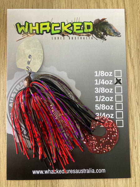 1/4oz Chatterbait ~ EVIL RED CRAW ~ Grub Trailer