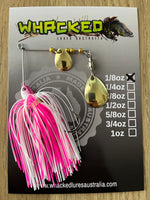 1/8oz Guppy Head Spinnerbait ~ COCONUT ICE (Gold Blades)