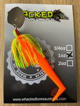 1oz 'Crazy Eyes' CHATTERBAIT ~ CITRUS ~ 5" Paddle Tail Trailer + Stinger