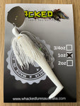 1oz 'Crazy Eyes' CHATTERBAIT ~ WHITE ~ 5" Paddle Tail Trailer + Stinger