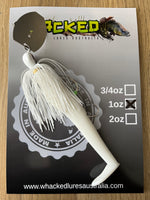 1oz 'Crazy Eyes' CHATTERBAIT ~ WHITE ~ 5" Paddle Tail Trailer + Stinger