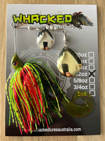 1/2oz Spinnerbait ~ REDFIN GREEN ~ Grub Trailer (Mixed Blades)