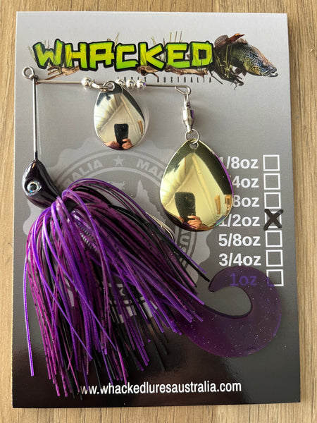 1/2oz Spinnerbait ~ PLUM PURPLE ~ Grub Trailer (Mixed Blades)
