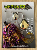 1/2oz Spinnerbait ~ PURPLE PUMPKIN ~ Grub Trailer (Mixed Blades)