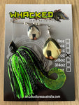1/2oz Spinnerbait ~ LIME SPIDER ~ Grub Trailer (Mixed Blades)