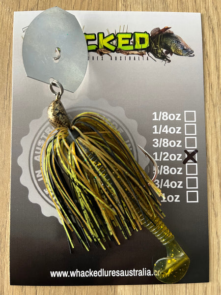 1/2oz CHATTERBAIT ~ GREMLIN GREEN ~ Paddle Tail Trailer