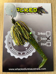1oz CHATTERBAIT ~ GREMLIN GREEN ~ 5" Paddle Tail Trailer + Stinger