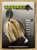 1/8oz Chatterbait ~ WHITE GOLD ~ Paddle Worm Trailer