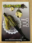 1oz Spinnerbait ~ GREMLIN GREEN ~ 5" Paddle Tail Trailer + Stinger Hook (Gold Blades)