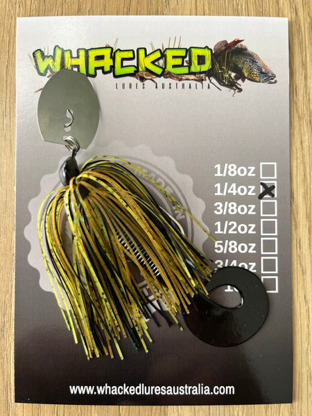 1/4oz Chatterbait ~ GREMLIN GREEN ~ Grub Trailer