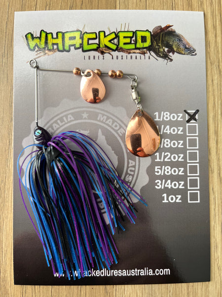 1/8oz Guppy Head Spinnerbait ~ BRUISER (Copper Blades)
