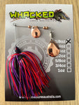 1/8oz Guppy Head Spinnerbait ~ EVIL PURPLE (Copper Blades)