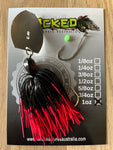 1oz 'Rig your own Trailer' Chatterbait Kit - FIRETIP RED