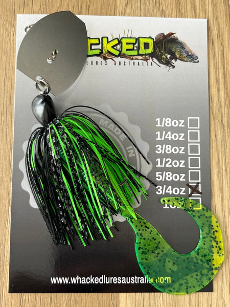 3/4oz CHATTERBAIT ~ LIME SPIDER ~ Grub Trailer